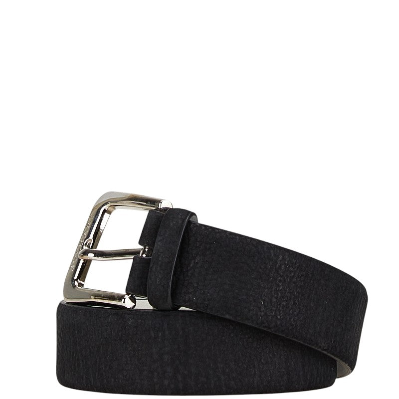 ブルガリ エリプス クラシック ラウンドスクエアバックル ベルト 70/28 ブラック レザー メンズ BVLGARI 【中古】