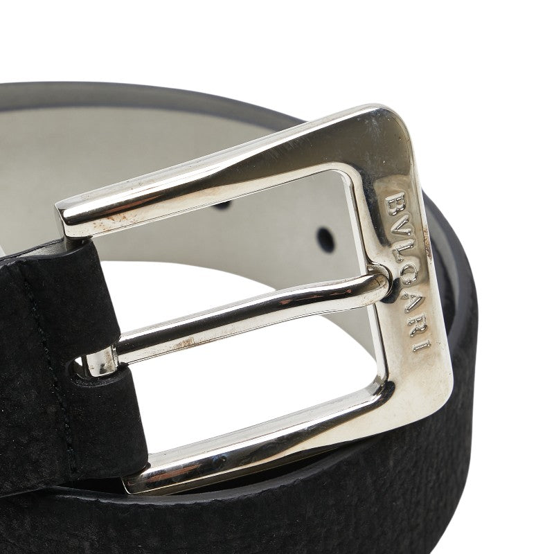 ブルガリ エリプス クラシック ラウンドスクエアバックル ベルト 70/28 ブラック レザー メンズ BVLGARI 【中古】