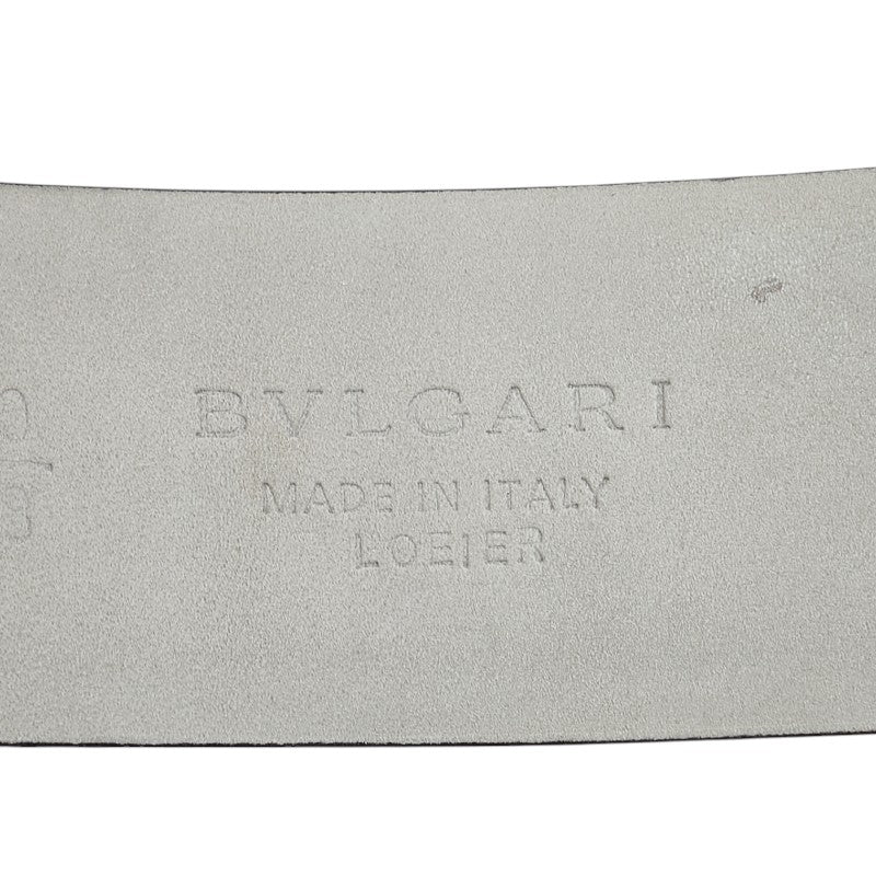 ブルガリ エリプス クラシック ラウンドスクエアバックル ベルト 70/28 ブラック レザー メンズ BVLGARI 【中古】