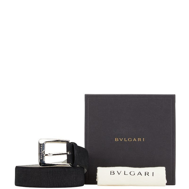 ブルガリ エリプス クラシック ラウンドスクエアバックル ベルト 70/28 ブラック レザー メンズ BVLGARI 【中古】