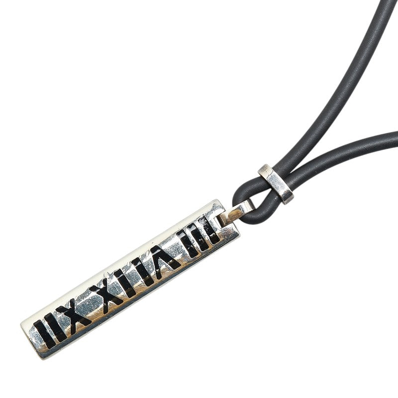 ティファニー アトラス ネックレス シルバー ブラック SV925 シルバー ラバー レディース TIFFANY&Co. 【中古】