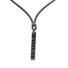 ティファニー アトラス ネックレス シルバー ブラック SV925 シルバー ラバー レディース TIFFANY&Co. 【中古】