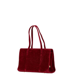 ピンキーアンドダイアン ラインストーン ミニハンドバッグ レッド ベロア レディース Pinky＆Dianne 【中古】