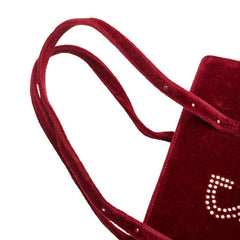 ピンキーアンドダイアン ラインストーン ミニハンドバッグ レッド ベロア レディース Pinky＆Dianne 【中古】