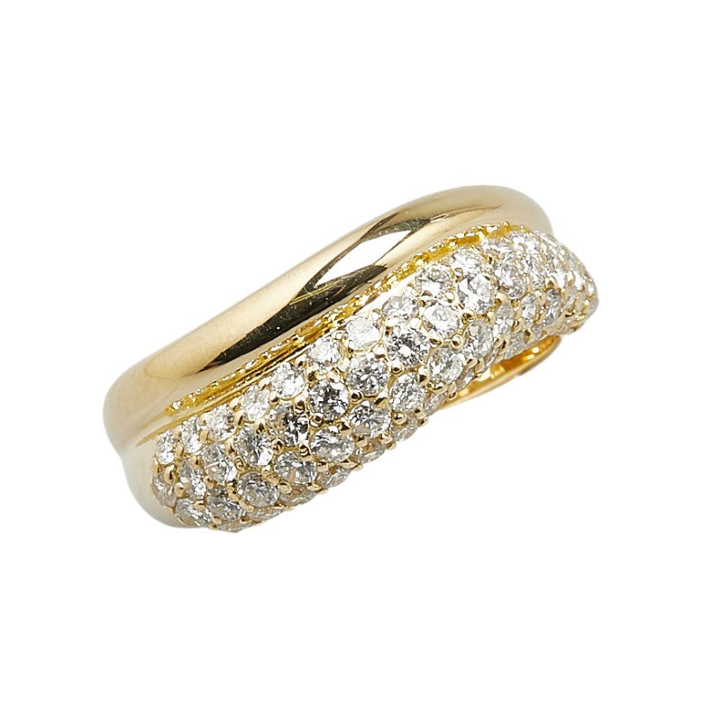 K18YG イエローゴールド ダイヤ0.74ct リング 指輪 レディース 6号 【中古】