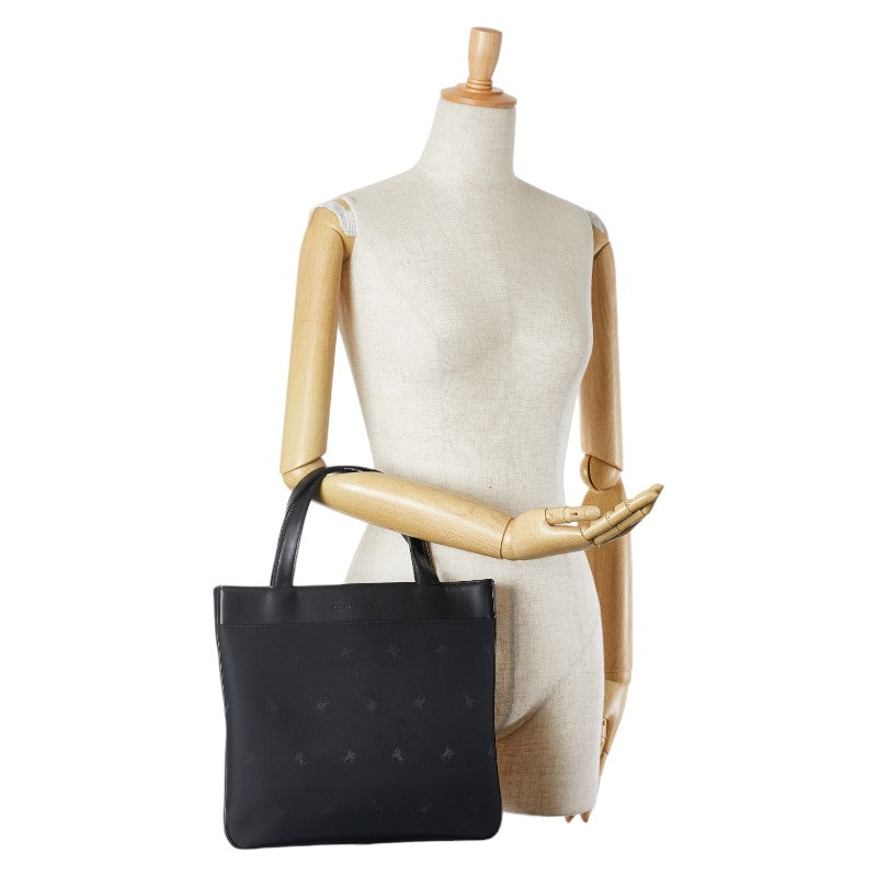 バーバリー ホースロゴ 馬 ハンドバッグ ブラック ナイロン レザー レディース BURBERRY 【中古】