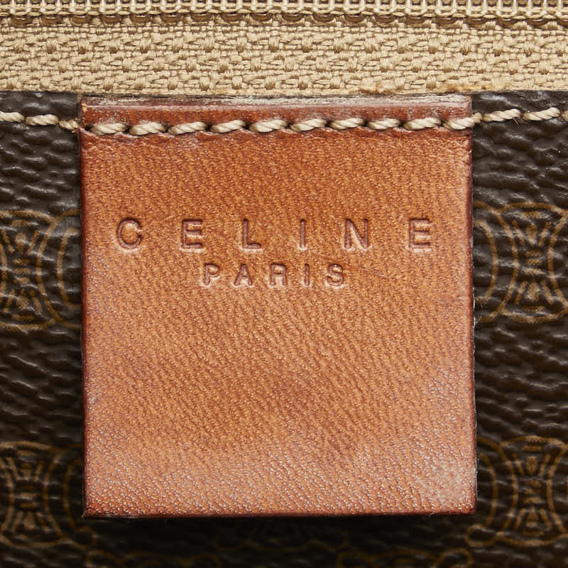 セリーヌ マカダム ハンドバッグ トートバッグ ブラウン PVC レザー レディース CELINE 【中古】