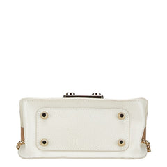 フルラ メトロポリス チェーン 斜め掛け ミニショルダーバッグ ホワイト レザー レディース Furla 【中古】