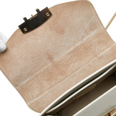 フルラ メトロポリス チェーン 斜め掛け ミニショルダーバッグ ホワイト レザー レディース Furla 【中古】