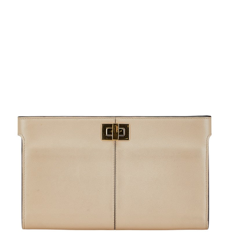 フェンディ ピーカブー ロングウォレット 長財布 8M0412 ベージュ レザー レディース FENDI 【中古】