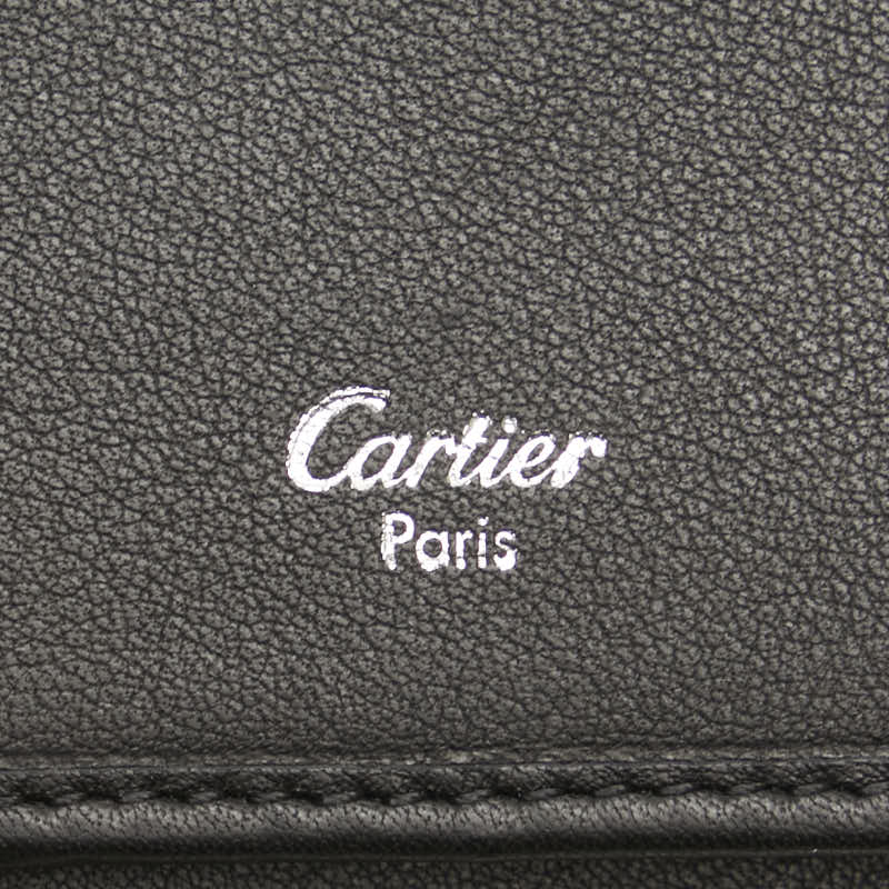 カルティエ トリニティ 長財布 ブラック レザー レディース CARTIER 【中古】
