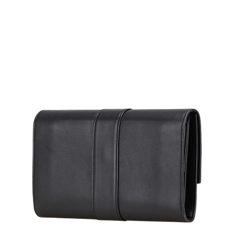 カルティエ トリニティ 長財布 ブラック レザー レディース CARTIER 【中古】