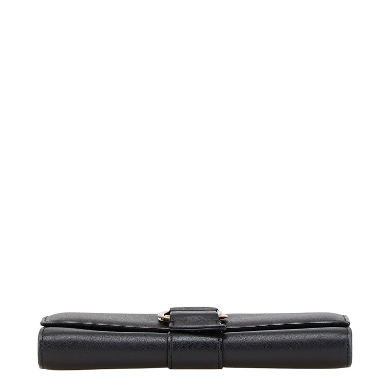 カルティエ トリニティ 長財布 ブラック レザー レディース CARTIER 【中古】