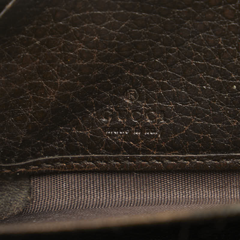 グッチ グッチシマ ミストラル ラウンドファスナー 長財布 307993 ブラウン レザー レディース GUCCI 【中古】