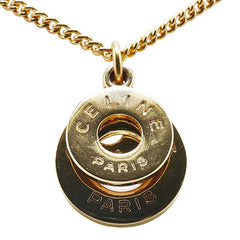 セリーヌ サークルロゴ ネックレス ゴールド メッキ レディース CELINE 【中古】