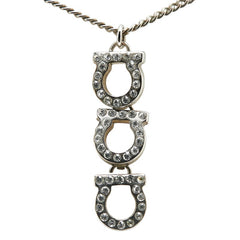 サルヴァトーレフェラガモ ガンチーニ ラインストーン ネックレス シルバー メタル レディース Salvatore Ferragamo 【中古】