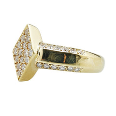 K18YG イエローゴールド ダイヤ0.70ct ひし形 リング 指輪 レディース 12号 【中古】