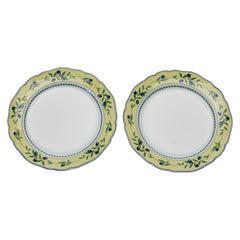 フッチェンロイター メドレーバルデモッサ プレート 皿 2枚セット ホワイト イエロー 陶器 レディース HUTSCHEN REUTHER 【中古】