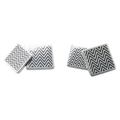 エルメス カフス カフリンクス シルバー ブラック メタル メンズ HERMES 【中古】