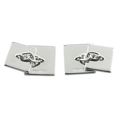 エルメス カフス カフリンクス シルバー ブラック メタル メンズ HERMES 【中古】