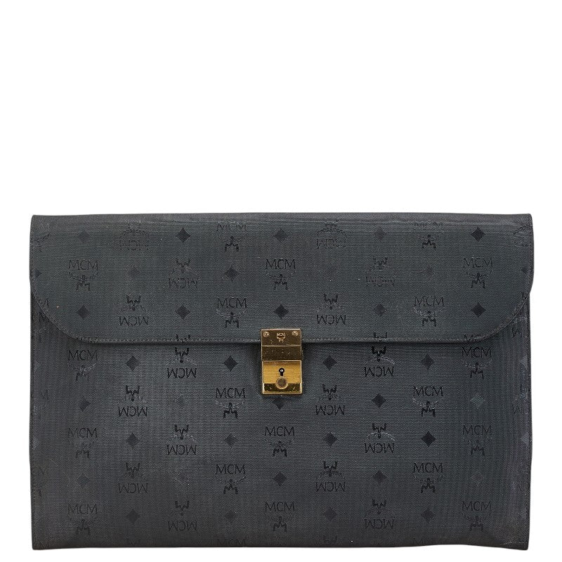 エム シー エム ヴィセトス ロゴグラム ブリーフケース ブラック PVC レザー レディース MCM 【中古】