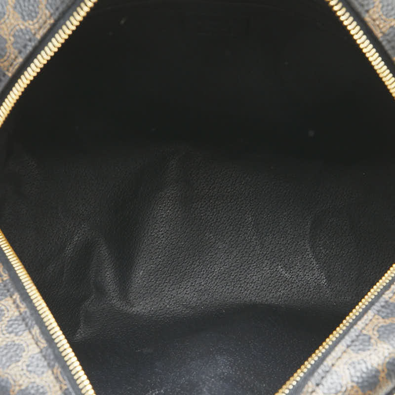 セリーヌ マカダム ハンドバッグ ブラック ブラウン PVC レザー レディース CELINE 【中古】