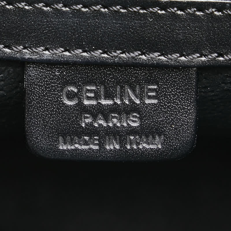 セリーヌ マカダム ハンドバッグ ブラック ブラウン PVC レザー レディース CELINE 【中古】