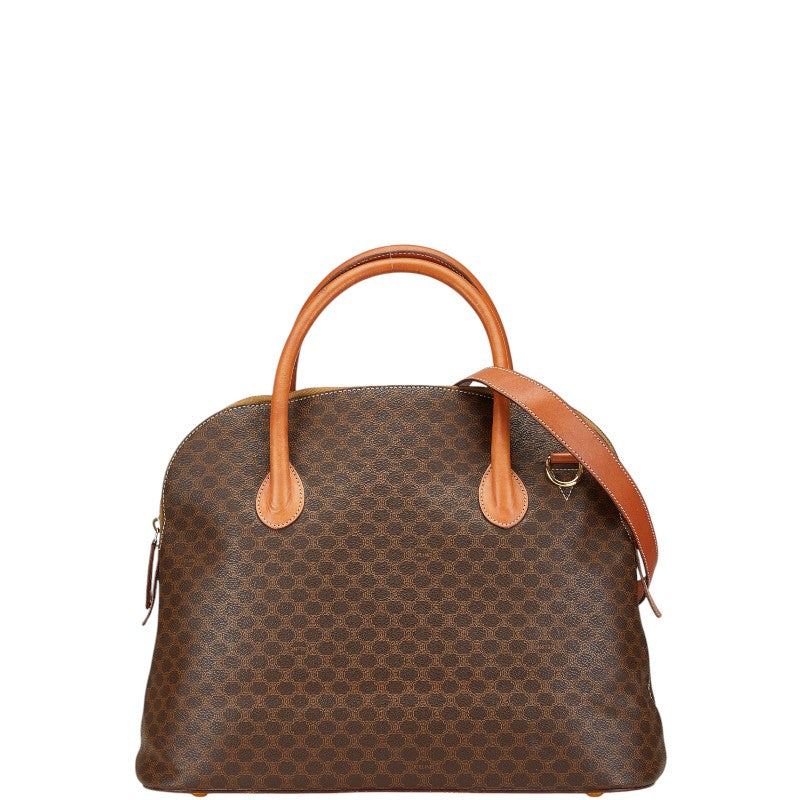 セリーヌ マカダム ハンドバッグ ショルダーバッグ 2WAY ブラウン PVC レザー レディース CELINE 【中古】