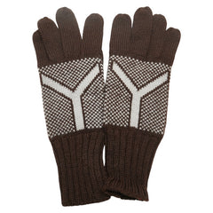 サンローラン Yロゴ 手袋 ブラウン ニット レディース SAINT LAURENT 【中古】