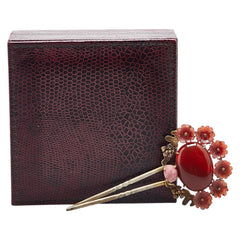 NASCHNKA ナスチェンカ 髪飾り・かんざし ゴールド レッド SV925 シルバー 瑪瑙 レディース 【中古】