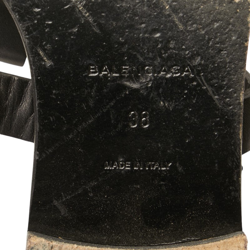 バレンシアガ スタッズ ストラップ サンダル サイズ：38 410918 ブラック レザー レディース BALENCIAGA 【中古】