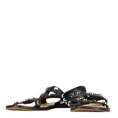 バレンシアガ スタッズ ストラップ サンダル サイズ：38 410918 ブラック レザー レディース BALENCIAGA 【中古】