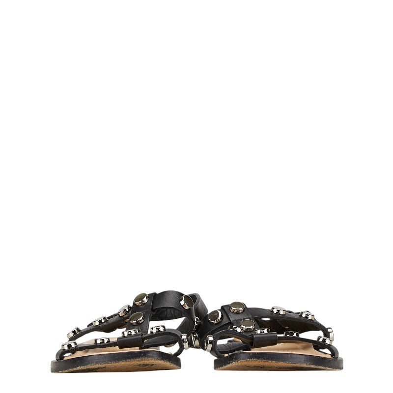 バレンシアガ スタッズ ストラップ サンダル サイズ：38 410918 ブラック レザー レディース BALENCIAGA 【中古】