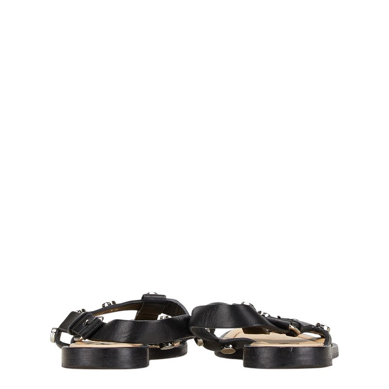 バレンシアガ スタッズ ストラップ サンダル サイズ：38 410918 ブラック レザー レディース BALENCIAGA 【中古】