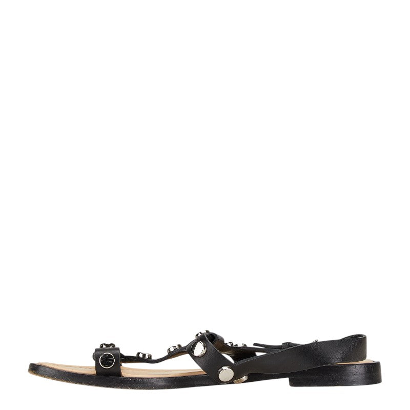 バレンシアガ スタッズ ストラップ サンダル サイズ：38 410918 ブラック レザー レディース BALENCIAGA 【中古】