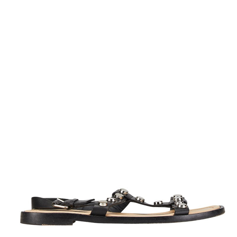 バレンシアガ スタッズ ストラップ サンダル サイズ：38 410918 ブラック レザー レディース BALENCIAGA 【中古】