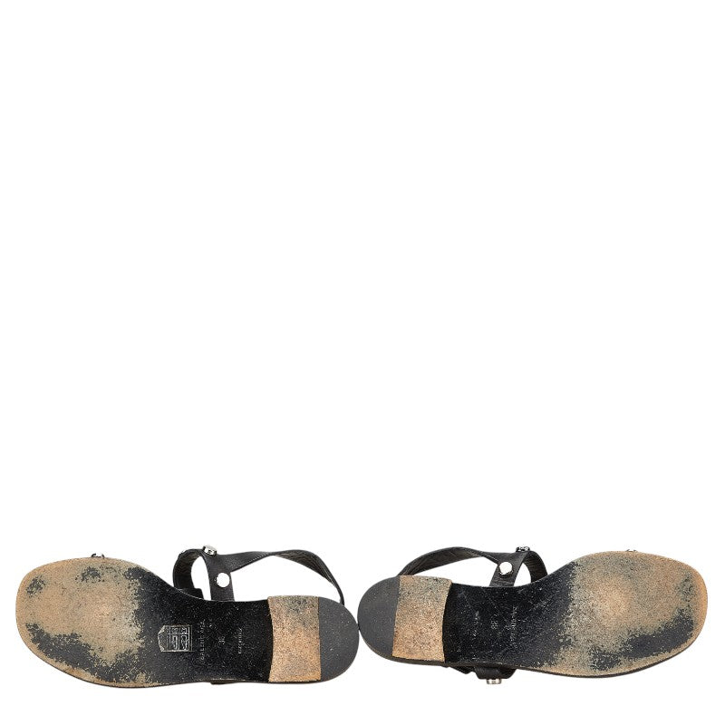 バレンシアガ スタッズ ストラップ サンダル サイズ：38 410918 ブラック レザー レディース BALENCIAGA 【中古】