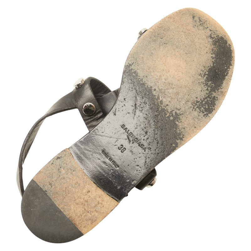 バレンシアガ スタッズ ストラップ サンダル サイズ：38 410918 ブラック レザー レディース BALENCIAGA 【中古】