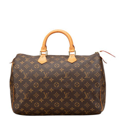 ルイ ヴィトン モノグラム スピーディ35 ハンドバッグ ボストンバッグ M41524 ブラウン PVC レザー レディース LOUIS VUITTON 【中古】