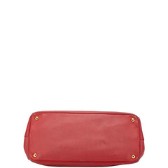 プラダ 三角ロゴプレート ハンドバッグ レッド サフィアーノ レディース PRADA 【中古】