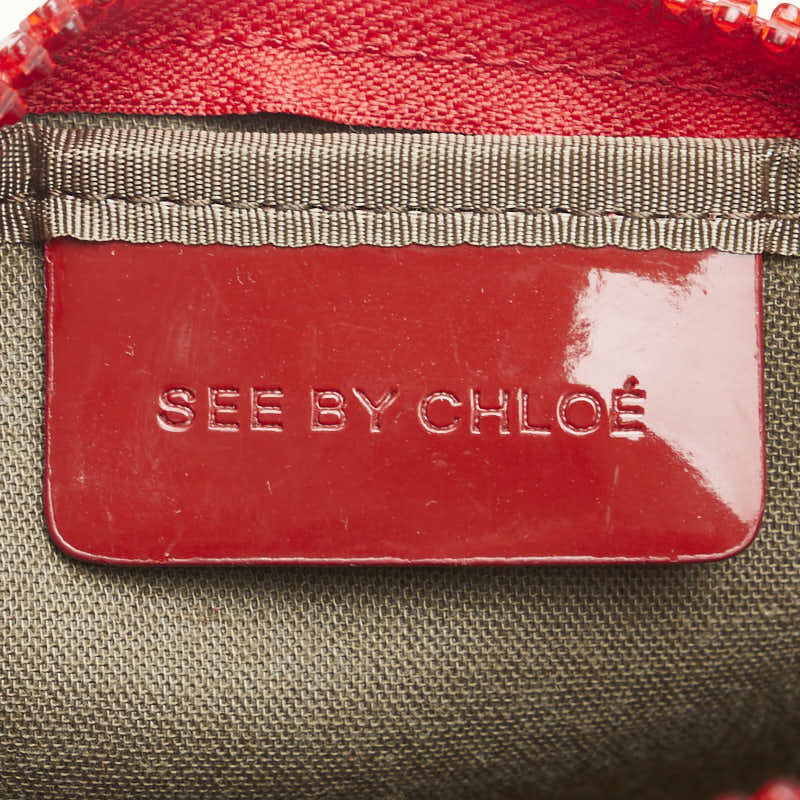 シーバイクロエ ポーチ 小物入れ レッド エナメル レディース SEE BY CHLOE 【中古】