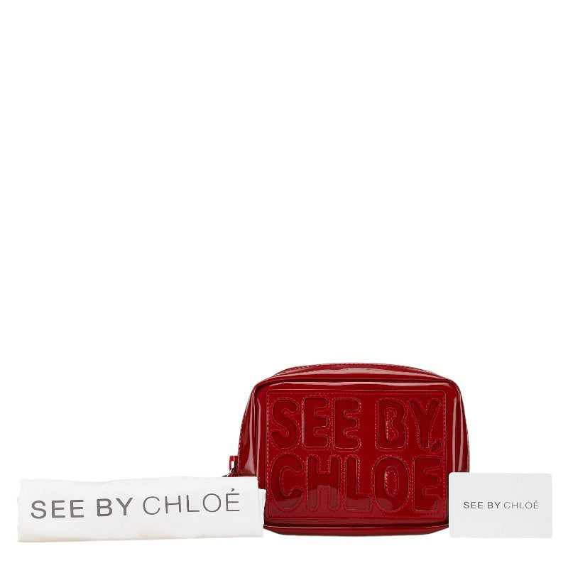 シーバイクロエ ポーチ 小物入れ レッド エナメル レディース SEE BY CHLOE 【中古】