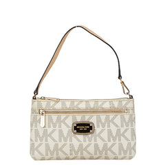 マイケルコース ミニポーチ ハンドバッグ 35F1GJSW3B ホワイト ベージュ PVC レザー レディース Michael Kors 【中古】