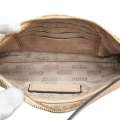 マイケルコース ミニポーチ ハンドバッグ 35F1GJSW3B ホワイト ベージュ PVC レザー レディース Michael Kors 【中古】