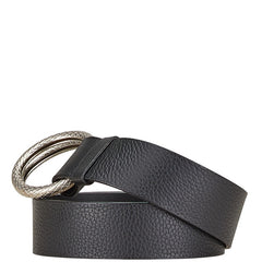 ボッテガヴェネタ ダブルリング ベルト ブラック レザー レディース BOTTEGAVENETA 【中古】