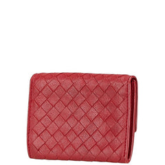 ボッテガヴェネタ イントレチャート カードケース レッド レザー レディース BOTTEGAVENETA 【中古】