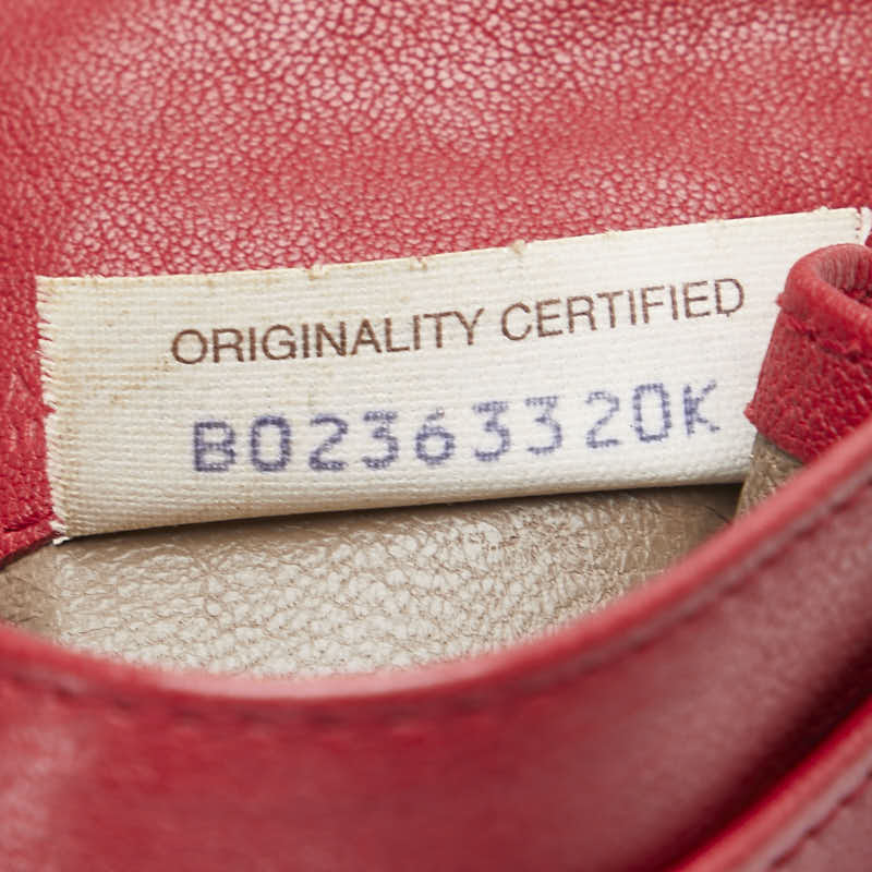 ボッテガヴェネタ イントレチャート カードケース レッド レザー レディース BOTTEGAVENETA 【中古】