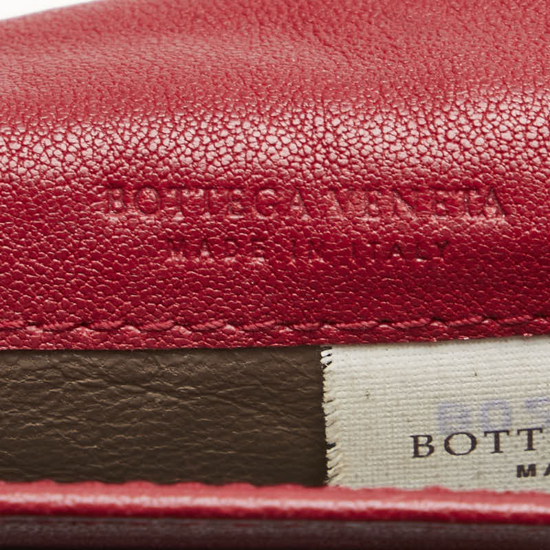 ボッテガヴェネタ イントレチャート カードケース レッド レザー レディース BOTTEGAVENETA 【中古】