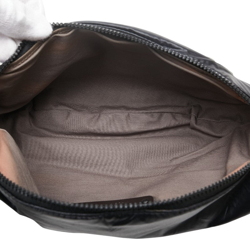 ボッテガヴェネタ イントレチャート ウエストバッグ ブラック ブラウン レザー ナイロン レディース BOTTEGAVENETA 【中古】