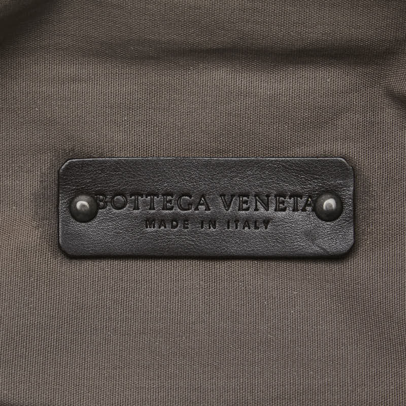 ボッテガヴェネタ イントレチャート ウエストバッグ ブラック ブラウン レザー ナイロン レディース BOTTEGAVENETA 【中古】